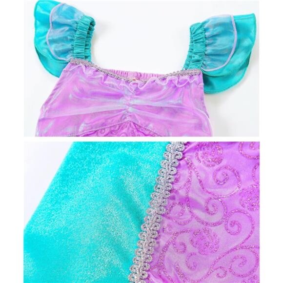 Mermaid Costume for Girls Halloween Birthday Princess Toddler Kids Costumes - Picture 5 of 6